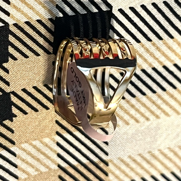 MIA FIORE Made In Italy 14kt Gold Multi Row Polished Diamond Cut Ring Size 8 NEW - Picture 10 of 13